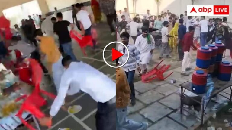 अमरोहा में लेगपीस के लिए महायुद्ध, शादी में मेहमानों ने जमकर फेंकी कुर्सियां, लात घूंसो की हुई बारिश, वीडियो वायरल