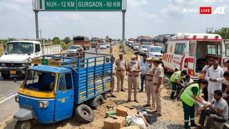 हरियाणा: नूहं में ट्रक और ऑटो की भीषण टक्कर, दर्दनाक हादसे में तीन लोगों की मौत